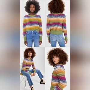 Mother The Inset Puff Sleeve Jumper Sweater Size Small NWT Tripped Up